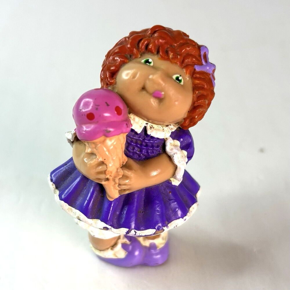 Cabbage Patch Kids CPK Mini PVC Figure Girl Ice Cream Cone Red Hair 1984 OAA Inc